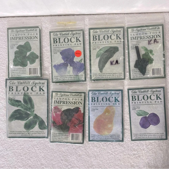 Vintage The Cuthill Systems Block Printing Pads x 8 - Picture 1 of 10